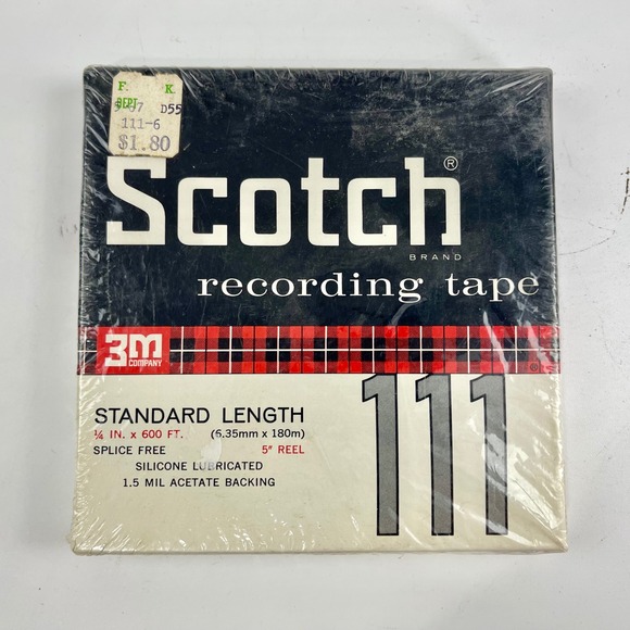 Scotch Other - Scotch 111 Magnetic Recording‎ Tape 1/4 x 600 FT 5 Inch 3M Vintage NOS Sealed